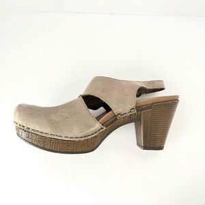 Dansko Riley Slingback Clog Shoe Platform Heel Fall Taupe Size EU 41 US 10.5